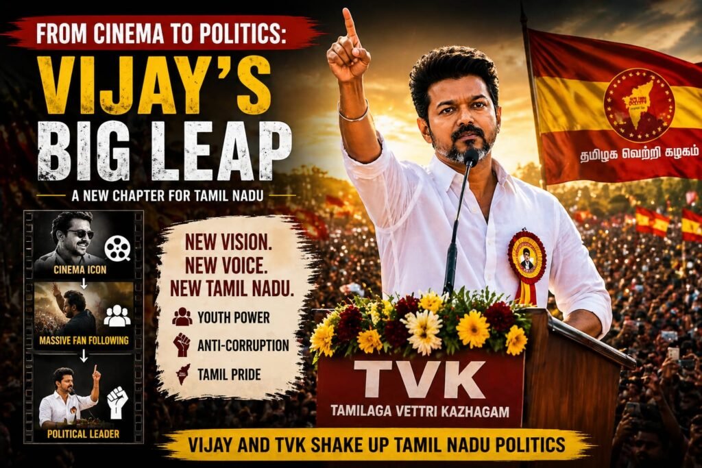 “From Cinema to Politics: Vijay’s Big Leap”
