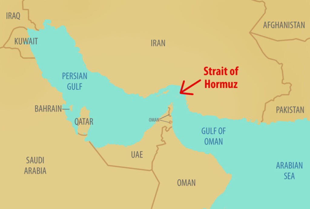 Oil tankers passing through Strait of Hormuz critical global oil supply route
