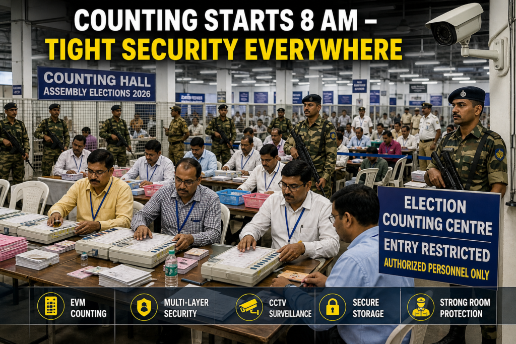 “Counting Starts 8 AM – Tight Security Everywhere”