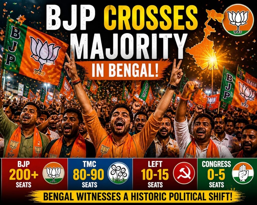 “BJP Crosses Majority in Bengal”