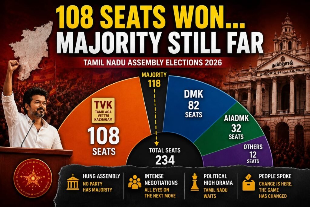 “108 Seats Won… Majority Still Far”
