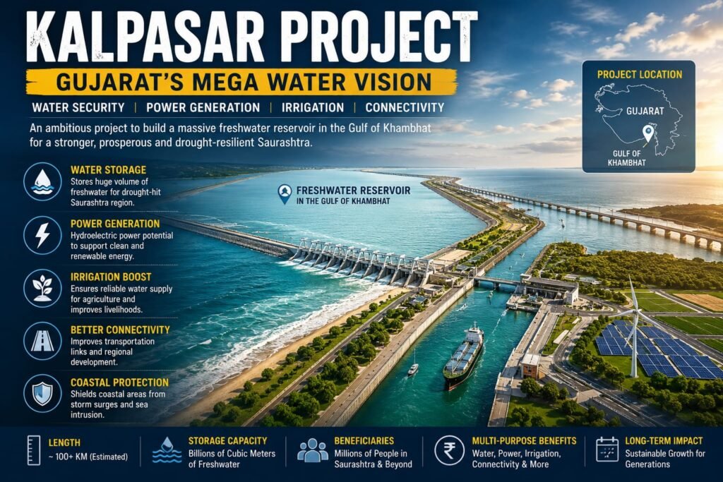 Concept image of the Kalpasar Project in Gujarat.
