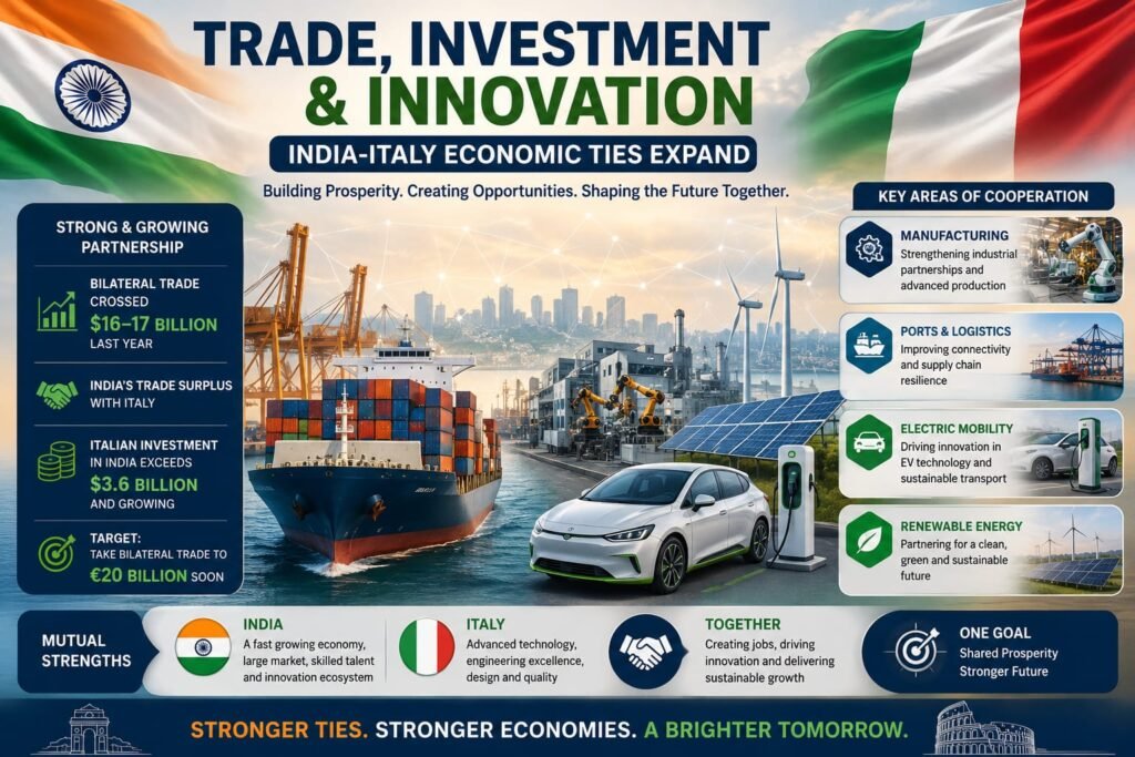 Trade, Investment & Innovation
India-Italy Economic Ties Expand
