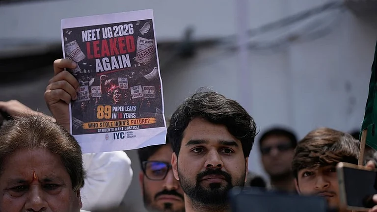 Students protesting against alleged NEET paper leak
