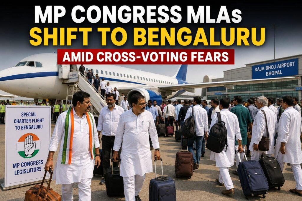 MP Congress MLAs Shift to Bengaluru Amid Cross-Voting Fears"