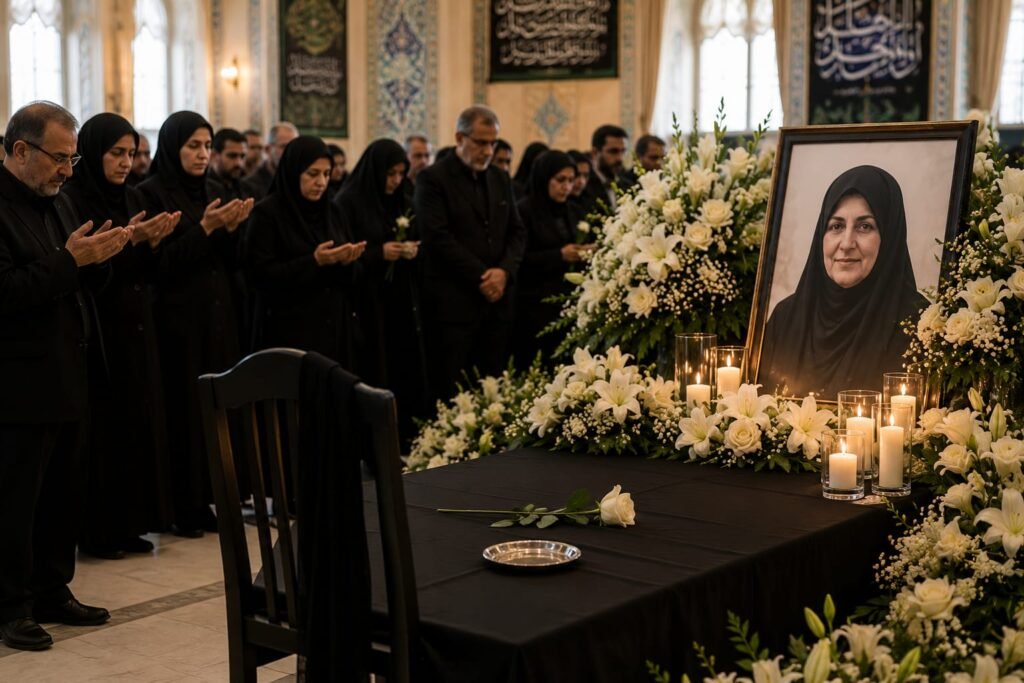 Mojtaba Khamenei remained absent from the memorial service of his wife Zahra Haddad-Adel in Tehran, raising questions amid Iran's leadership transition and ongoing national mourning.
