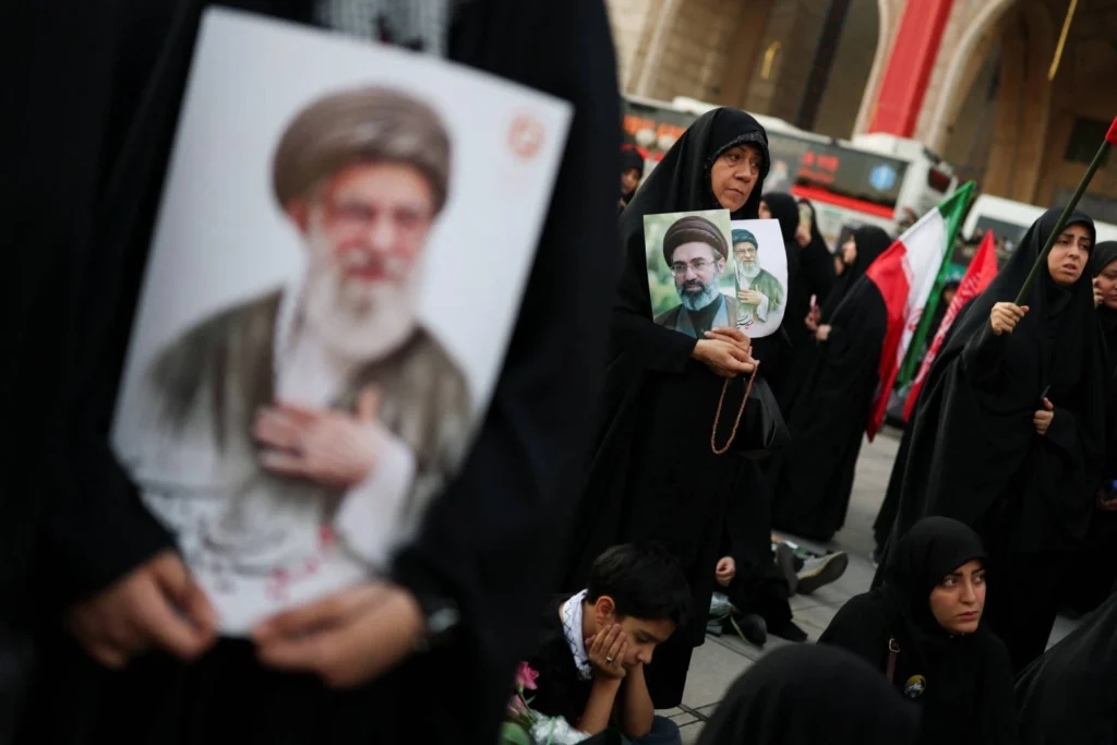 Senior Iranian officials attending Ayatollah Ali Khamenei's funeral.